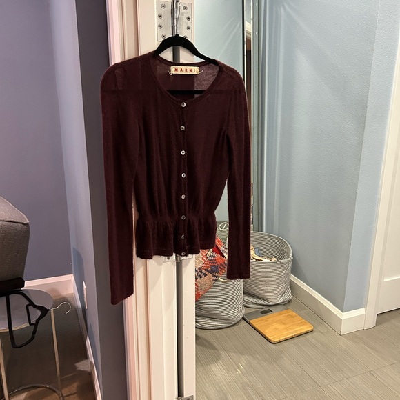 Marni plum color sheer cardigan - Picture 1 of 3